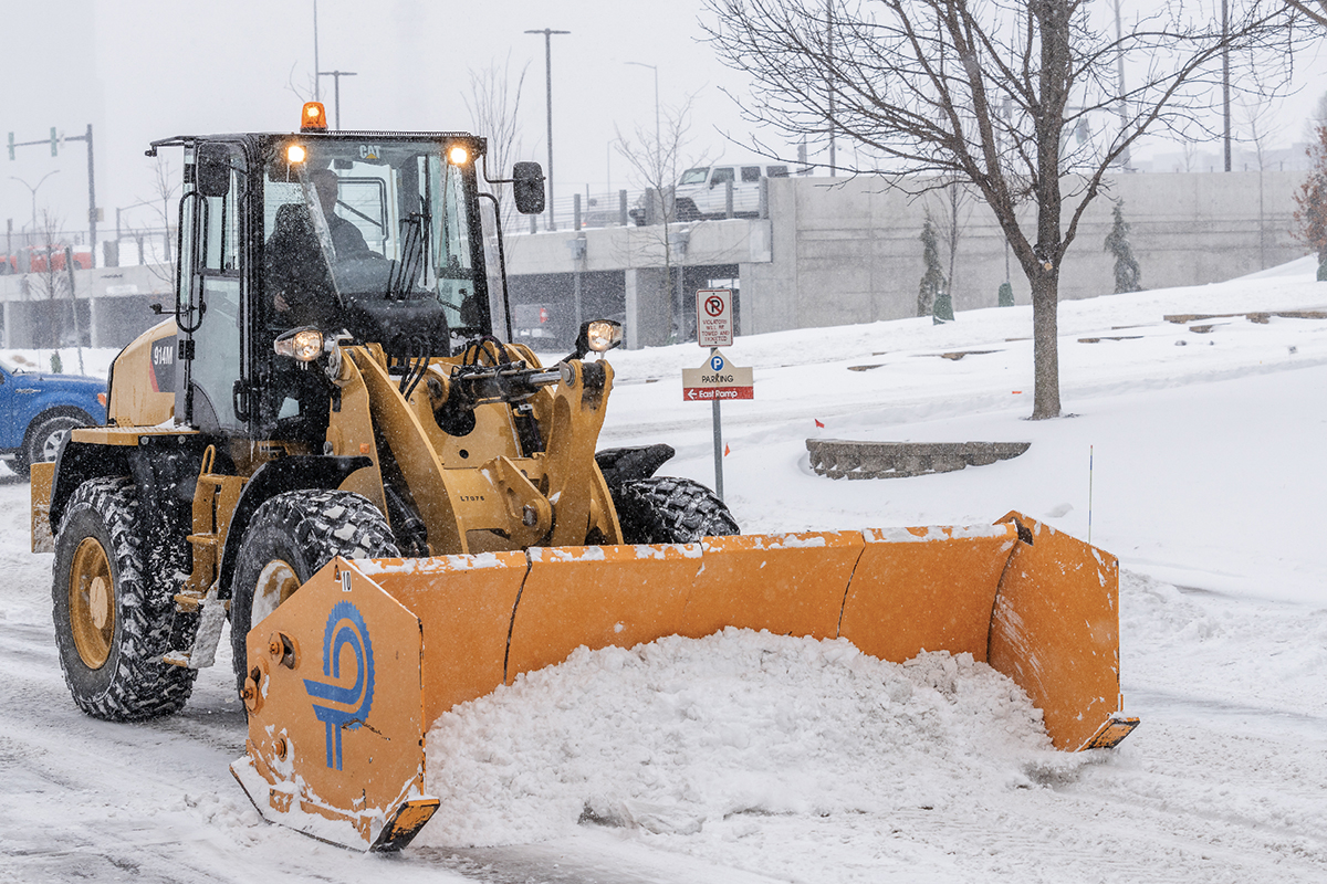 Team Perficut bulldozing snow